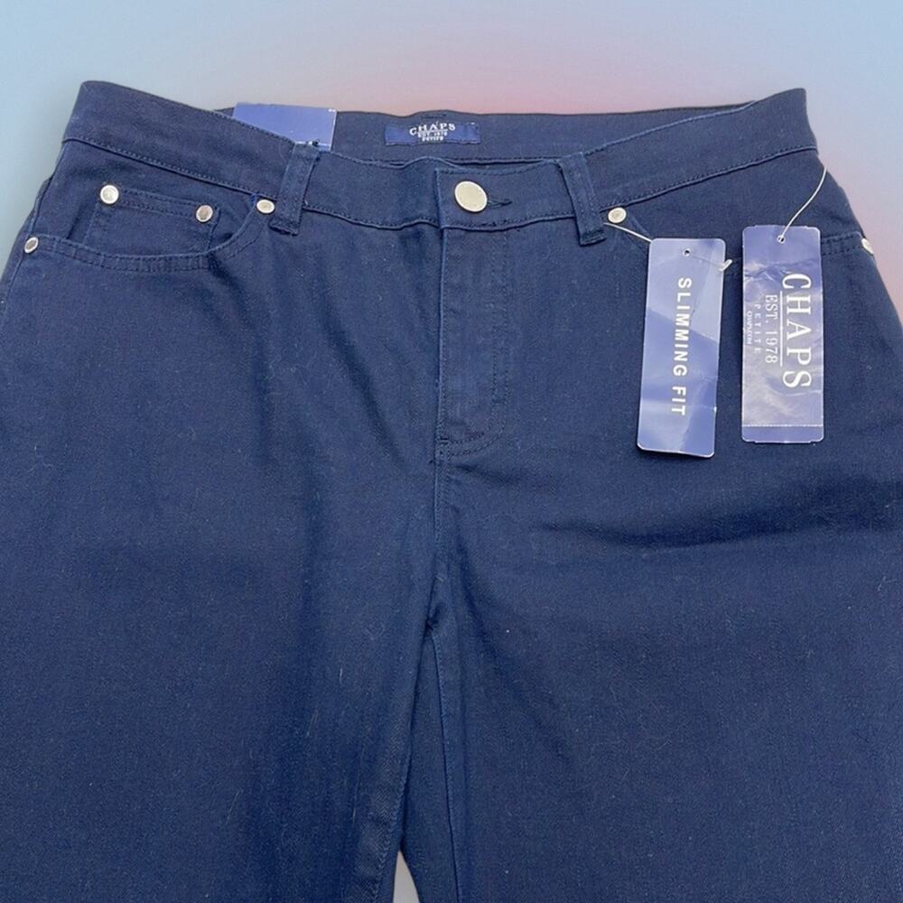 CHAPS Women’s 10 Petite Navy Blue Slimming Fit Blue Jeans